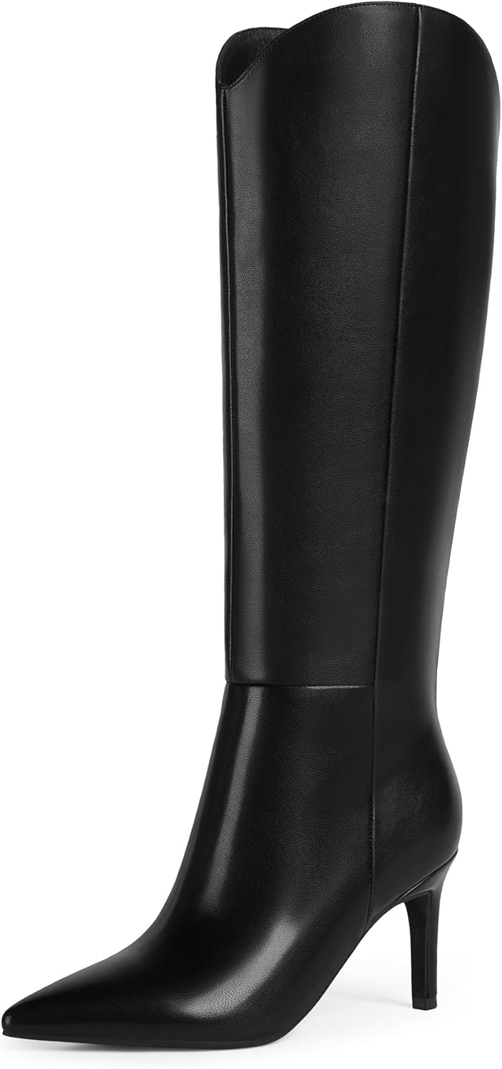 Knee High Boots Women Pointed Toe Stiletto High Heel Long Boots