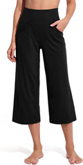 Women's Wide Leg Capri Yoga Pants - High Waist Comfort