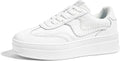 Women's Platform Suede Leather Sneakers - Thick Rubber Gum Sole