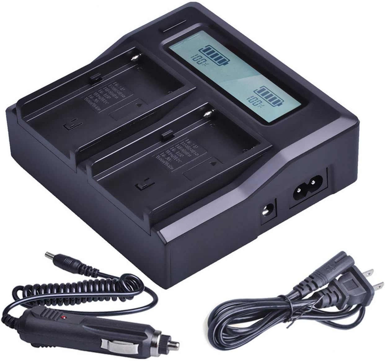 LCD Dual Quick Charger for Sony BP-U30, BP-U60, BP-U90 Batteries