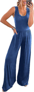 One Piece Sleeveless Wide Leg Jumpsuit - Flattering Summer Staple
