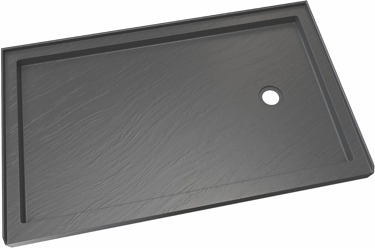 DreamLine SlimLine 30 in D x 60 in W Right Drain Shower Base