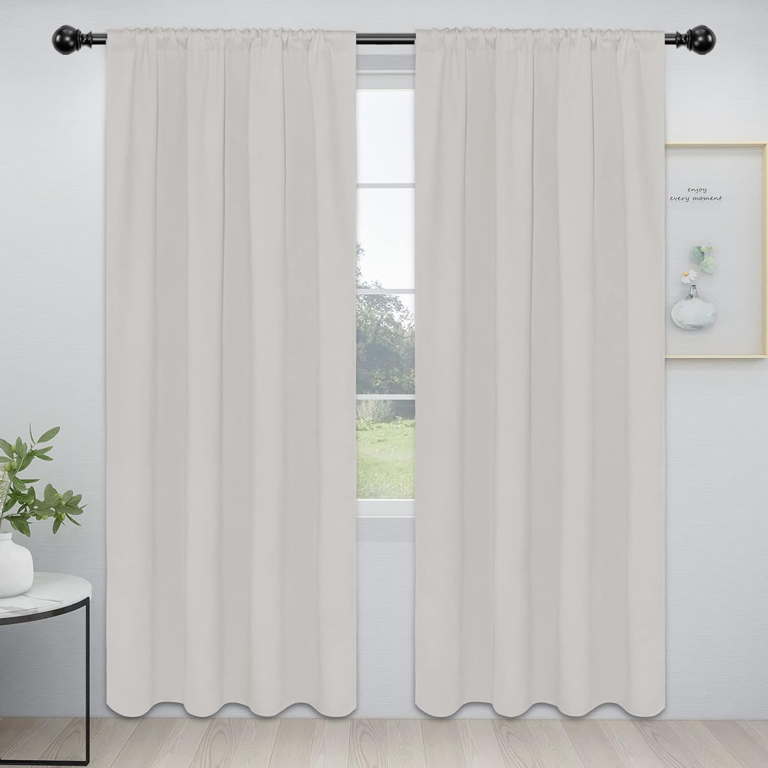 Easy-Going Rod Pocket Blackout Curtains for Bedroom and Living Room