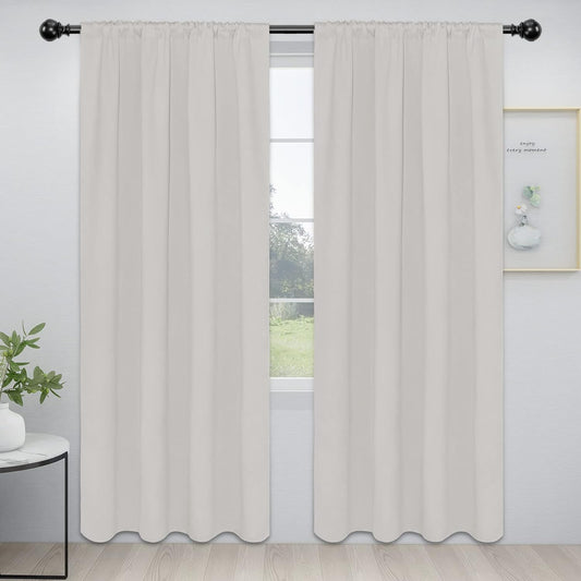 Easy-Going Rod Pocket Blackout Curtains for Bedroom and Living Room