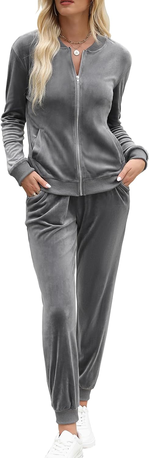Marvmys Women's Velour Tracksuit Set for Stylish Comfort