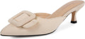Fericzot Mule Slippers for Women - Comfortable Kitten Heels