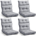 EAGLE PEAK Tufted High Back Patio Chair Cushions, Set of 4 - Light