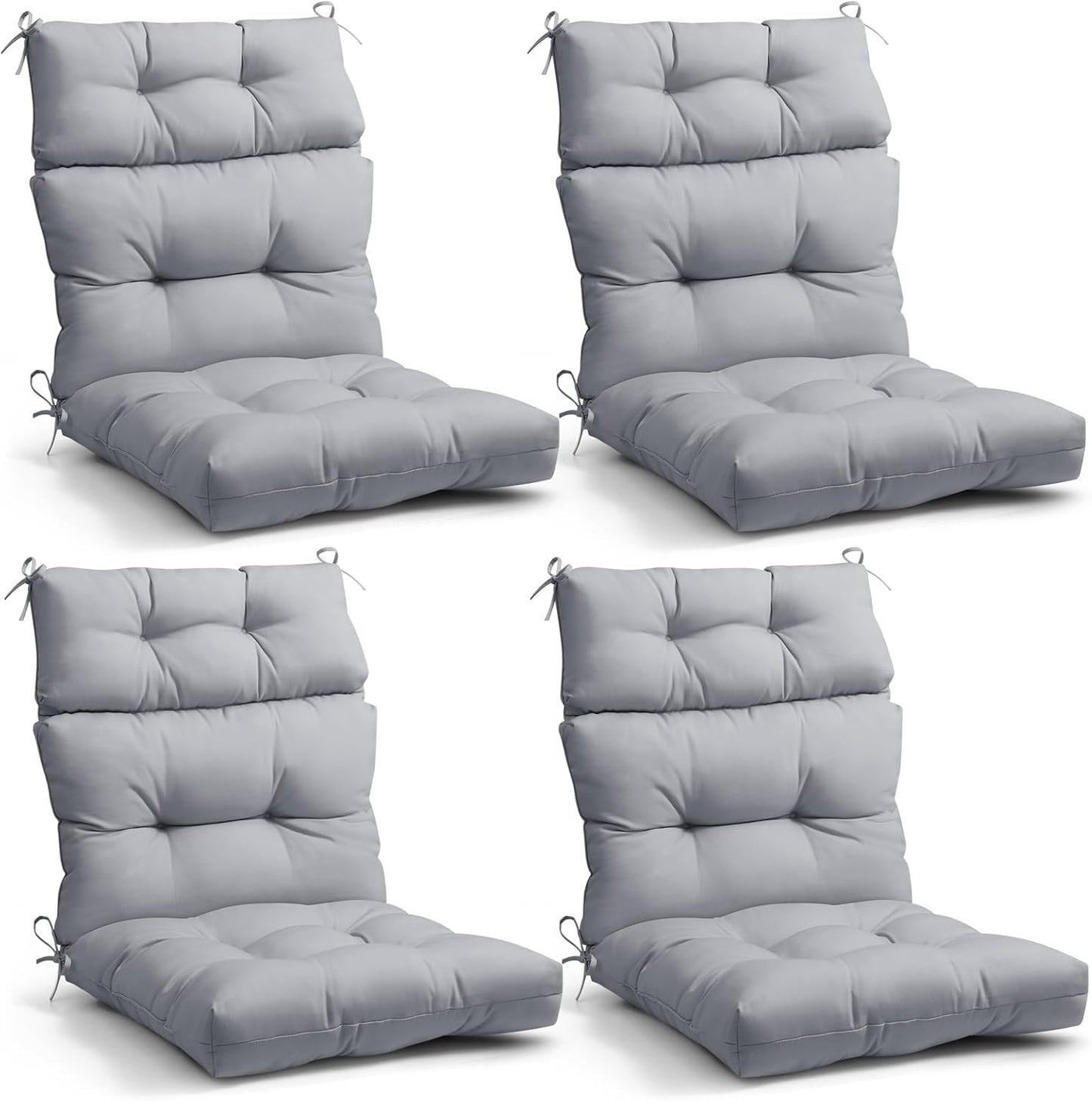 EAGLE PEAK Tufted High Back Patio Chair Cushions Set of 4