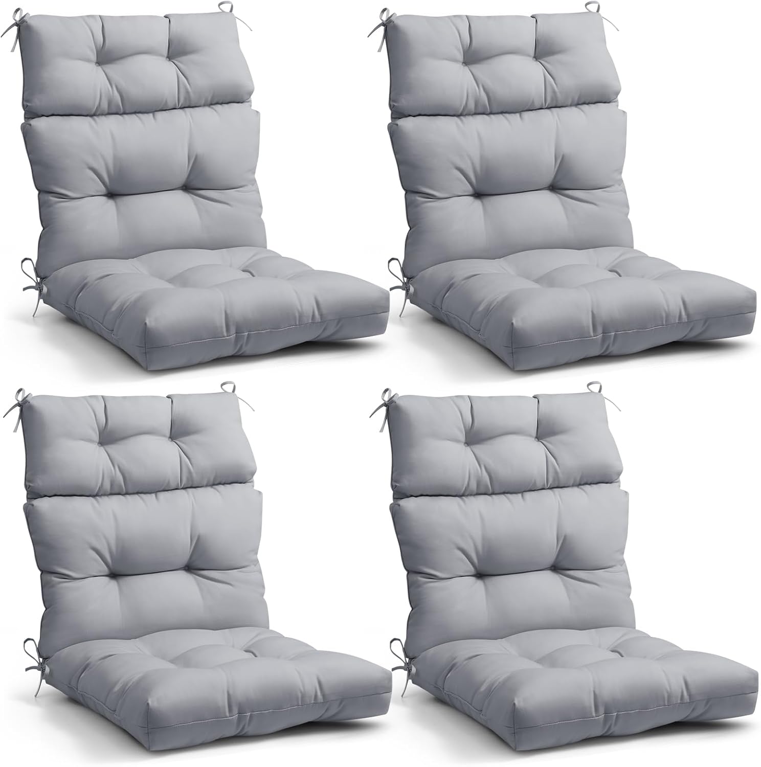 EAGLE PEAK Tufted High Back Patio Chair Cushions Set of 4