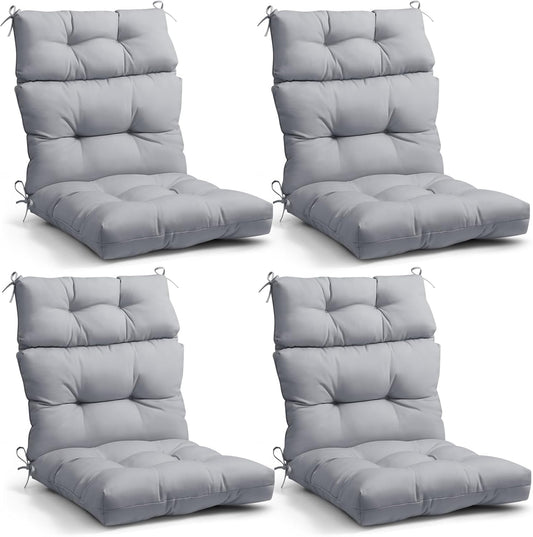 EAGLE PEAK Tufted High Back Patio Chair Cushions Set of 4