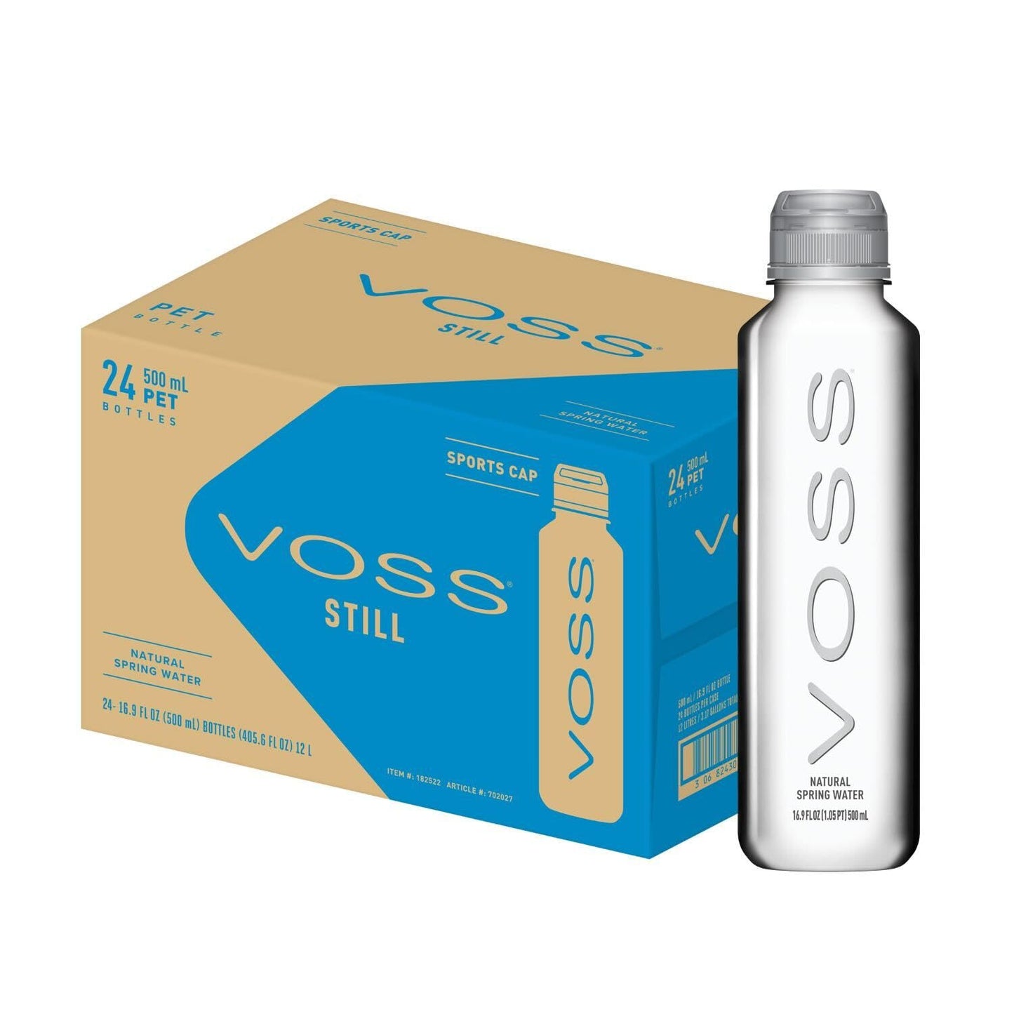 VOSS Premium Still Water - BPA-Free Sports Cap - Ideal for Active Lifestyle - 500ml, Pack of 24