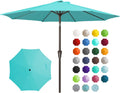9ft Outdoor Patio Umbrella Peacock Blue - Crank, Tilt & Wind Vent
