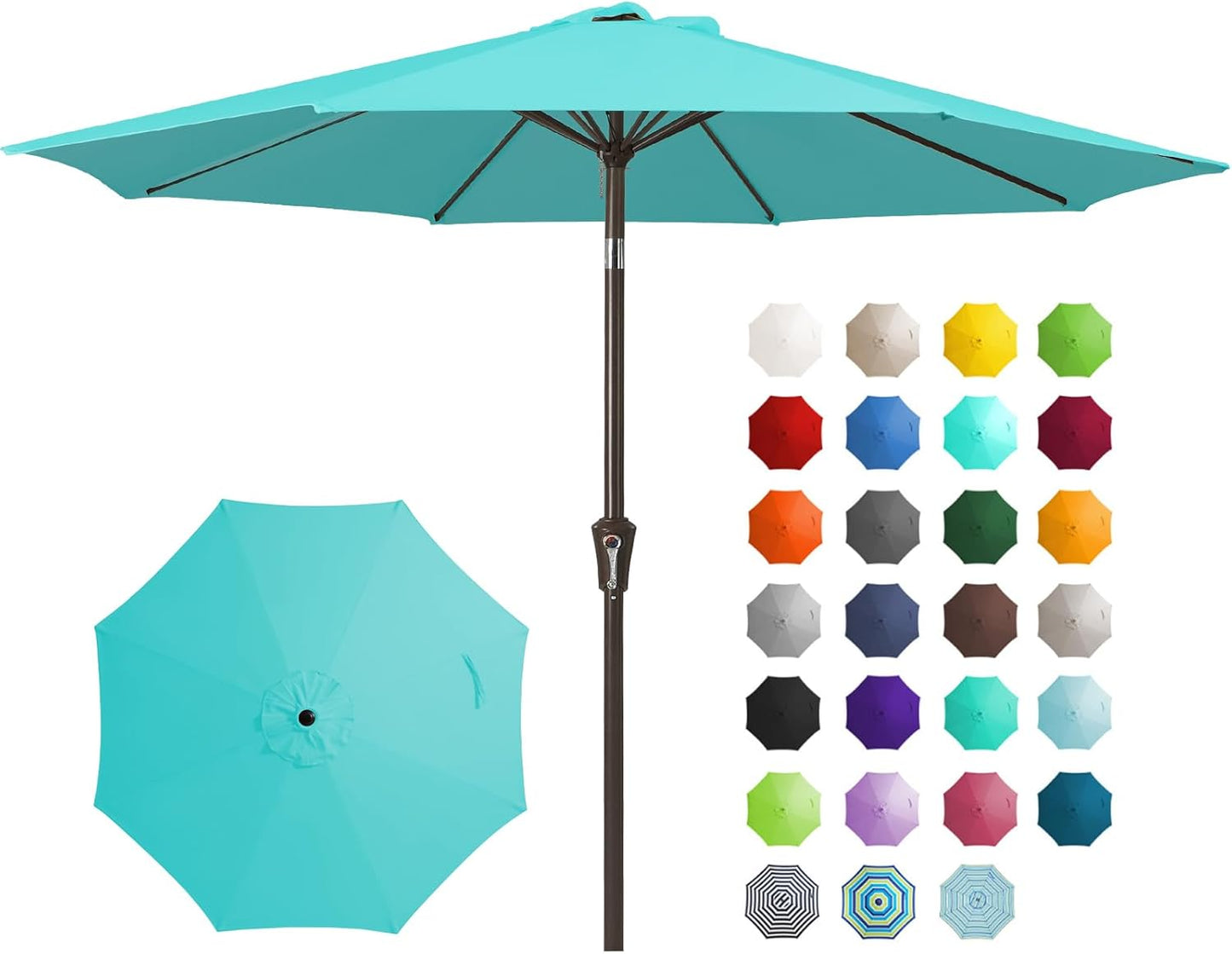 JEAREY 9FT Outdoor Patio Umbrella with Push Button Tilt Feature