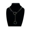 Custom Double Heart O-ring Slip Chain Necklace for Women - Adjustable