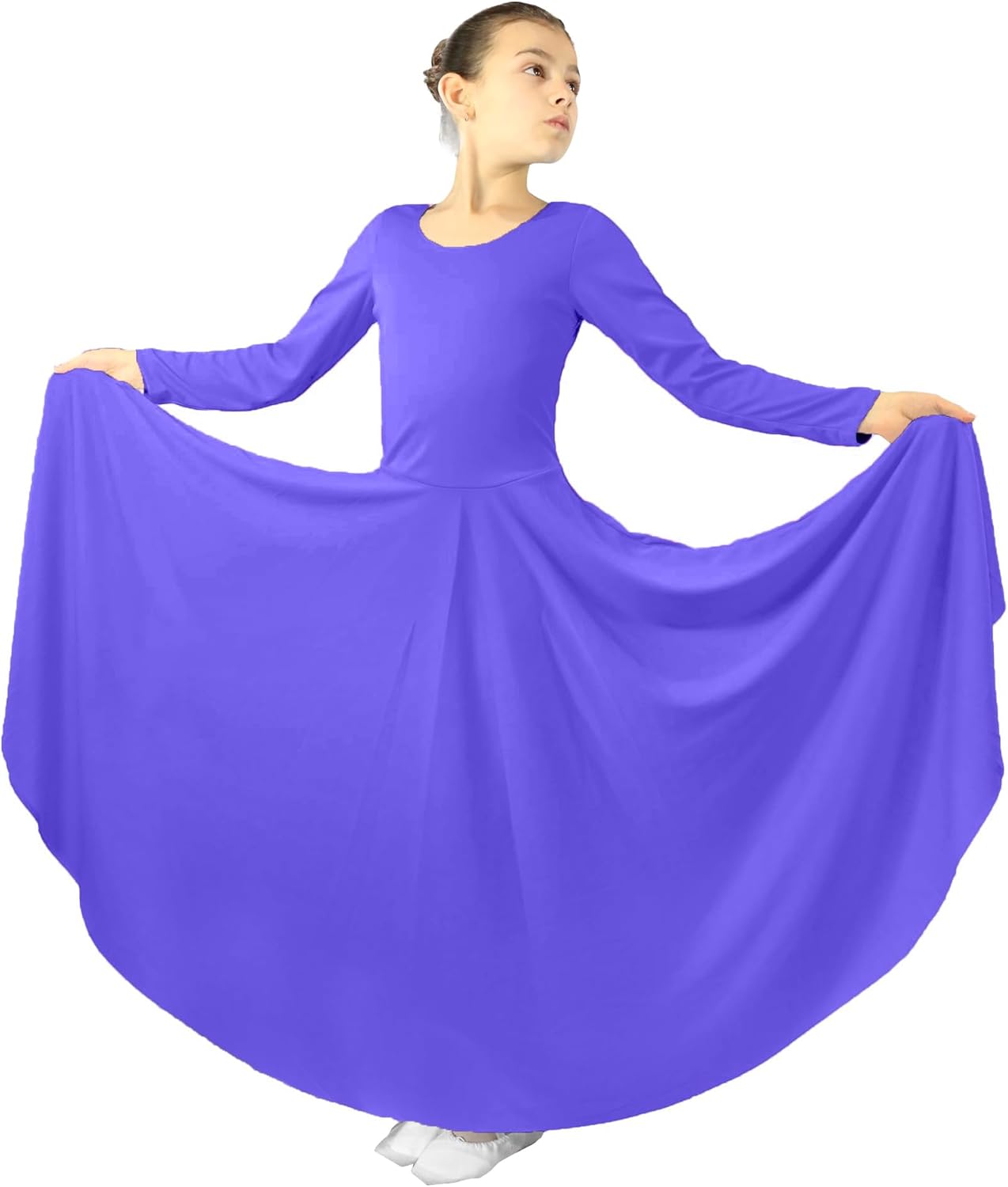 Praise Dance Dress for Girls - Loose Fit Long Sleeve Style
