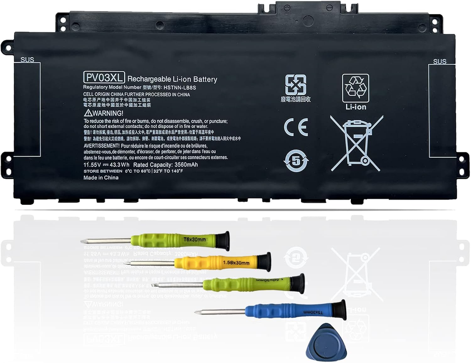 ASODI PV03XL Laptop Battery for HP Pavilion 13-BB and 14-DV