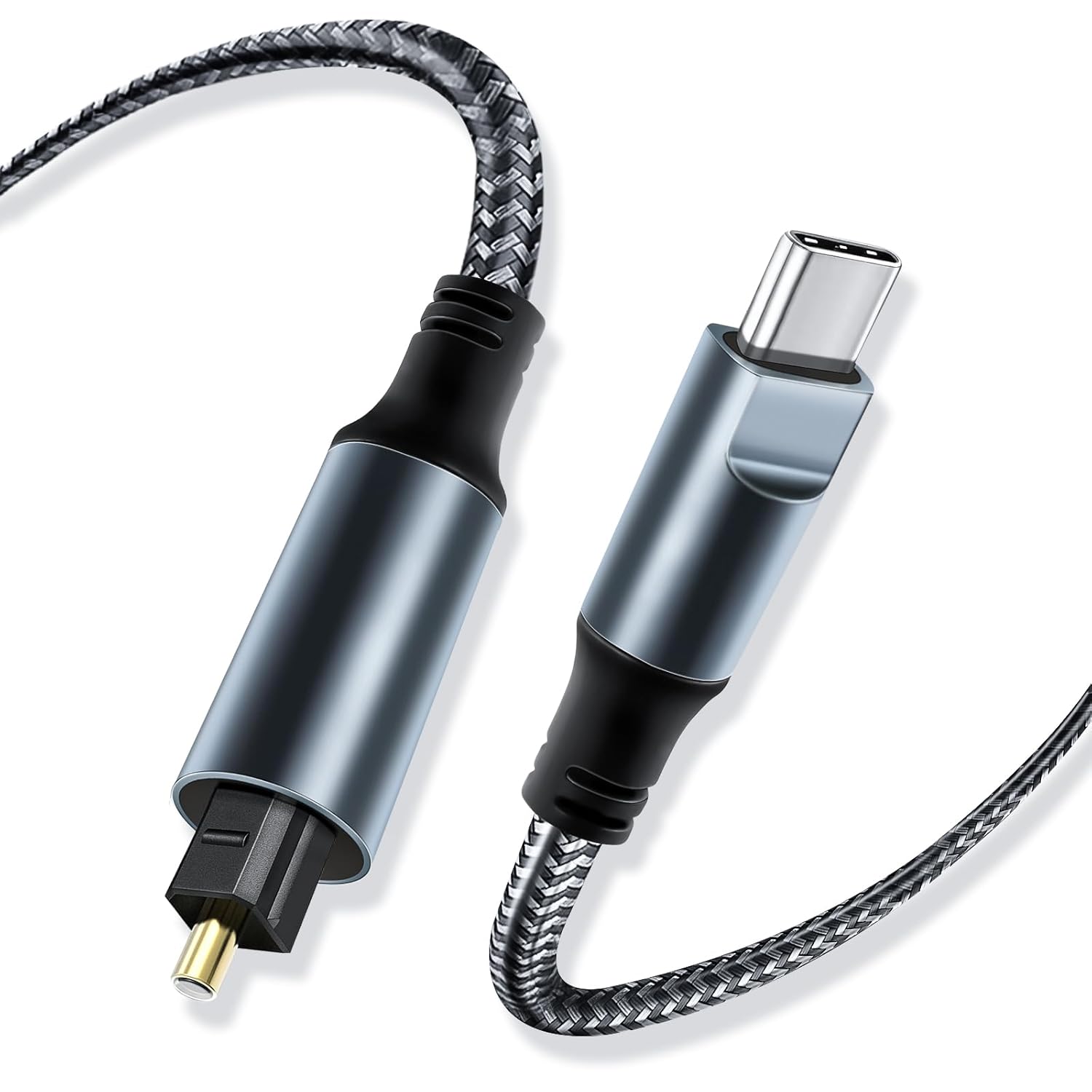 Kumiho Braided USB C to Optical Audio Cable for Home Theater
