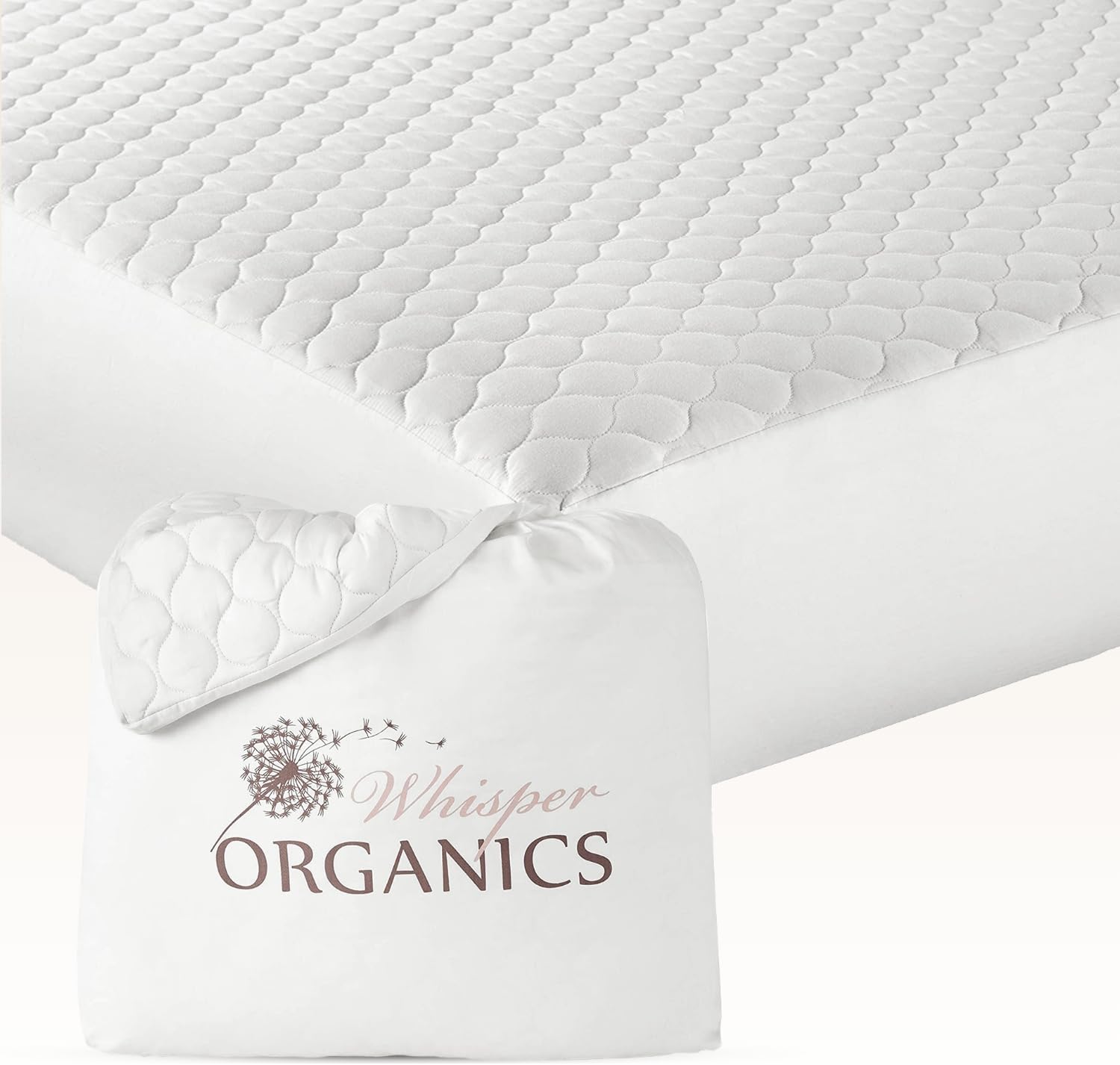 100% Cotton Organic Mattress Pad - Breathable & Cooling King Size
