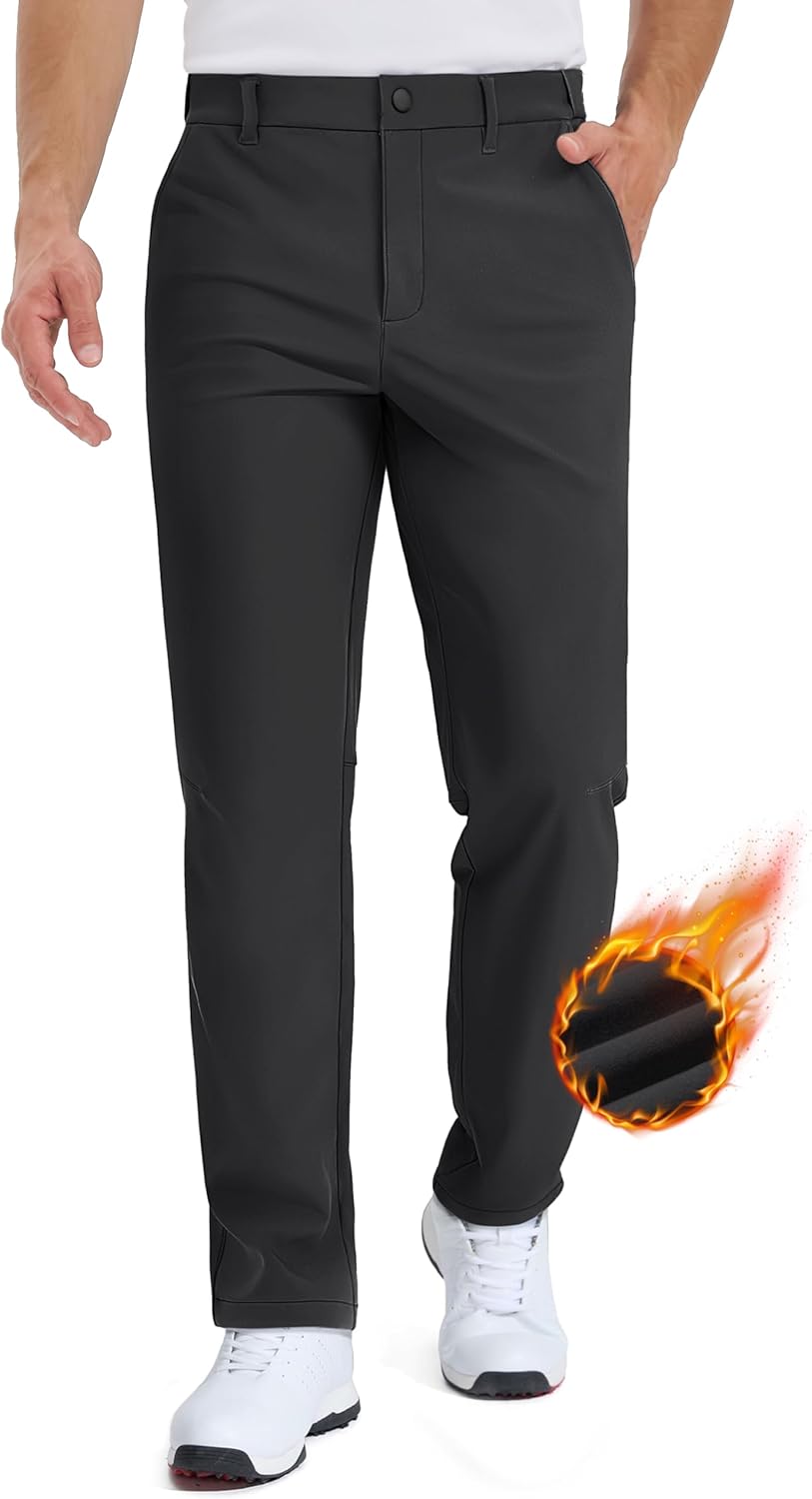 TACVASEN Winter Golf Pants for Men - Fleece Lined Comfort