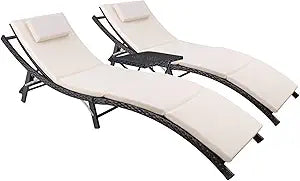 Devoko Patio Chaise Lounge Sets for Outdoor Relaxation and Comfort