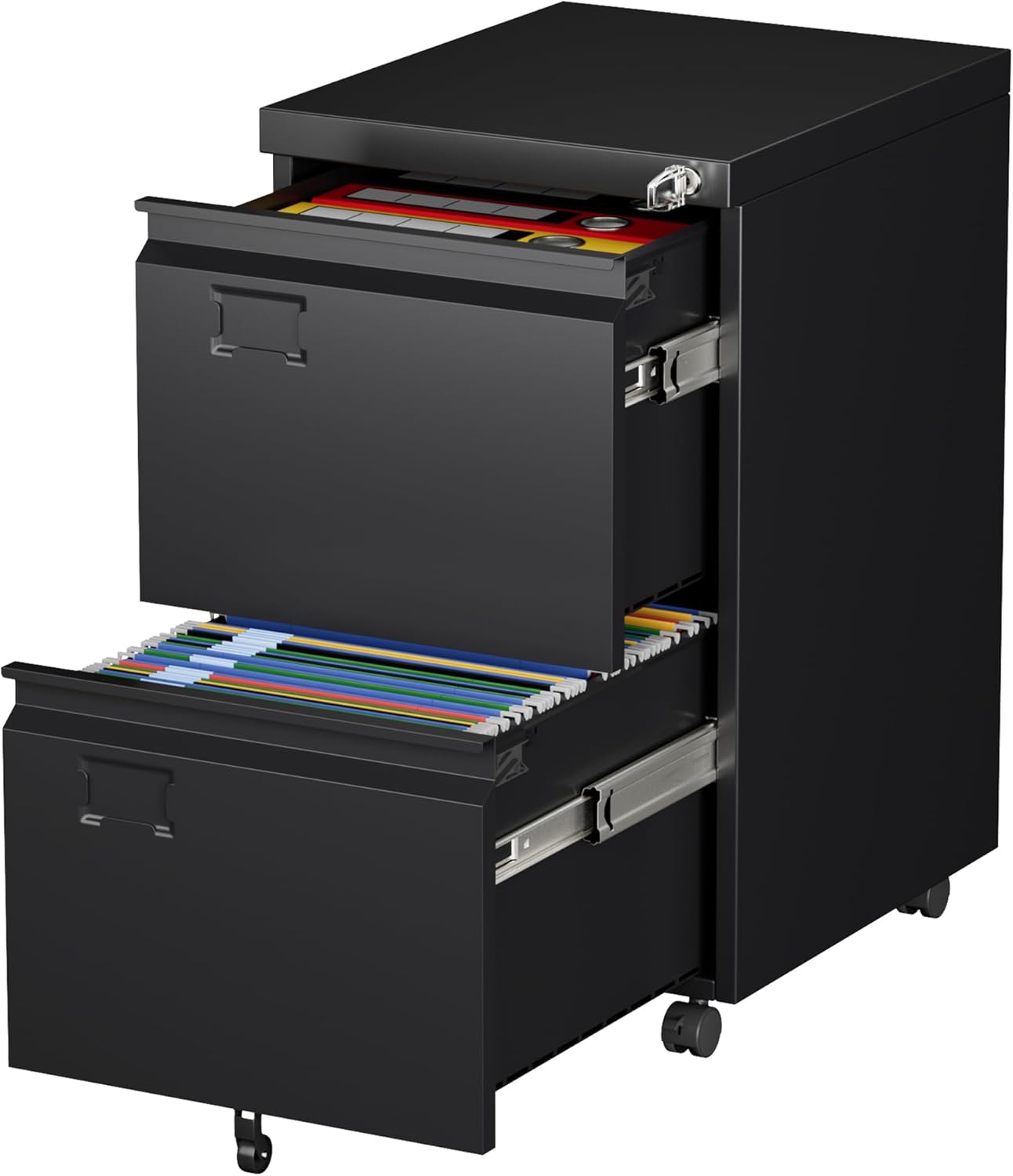 Aobabo 2 Drawer File Cabinet with Wheels for Home Office