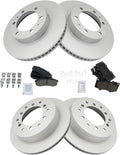 TRQ Front and Rear Brake Pad & Rotor Kit Compatible with 2003-09