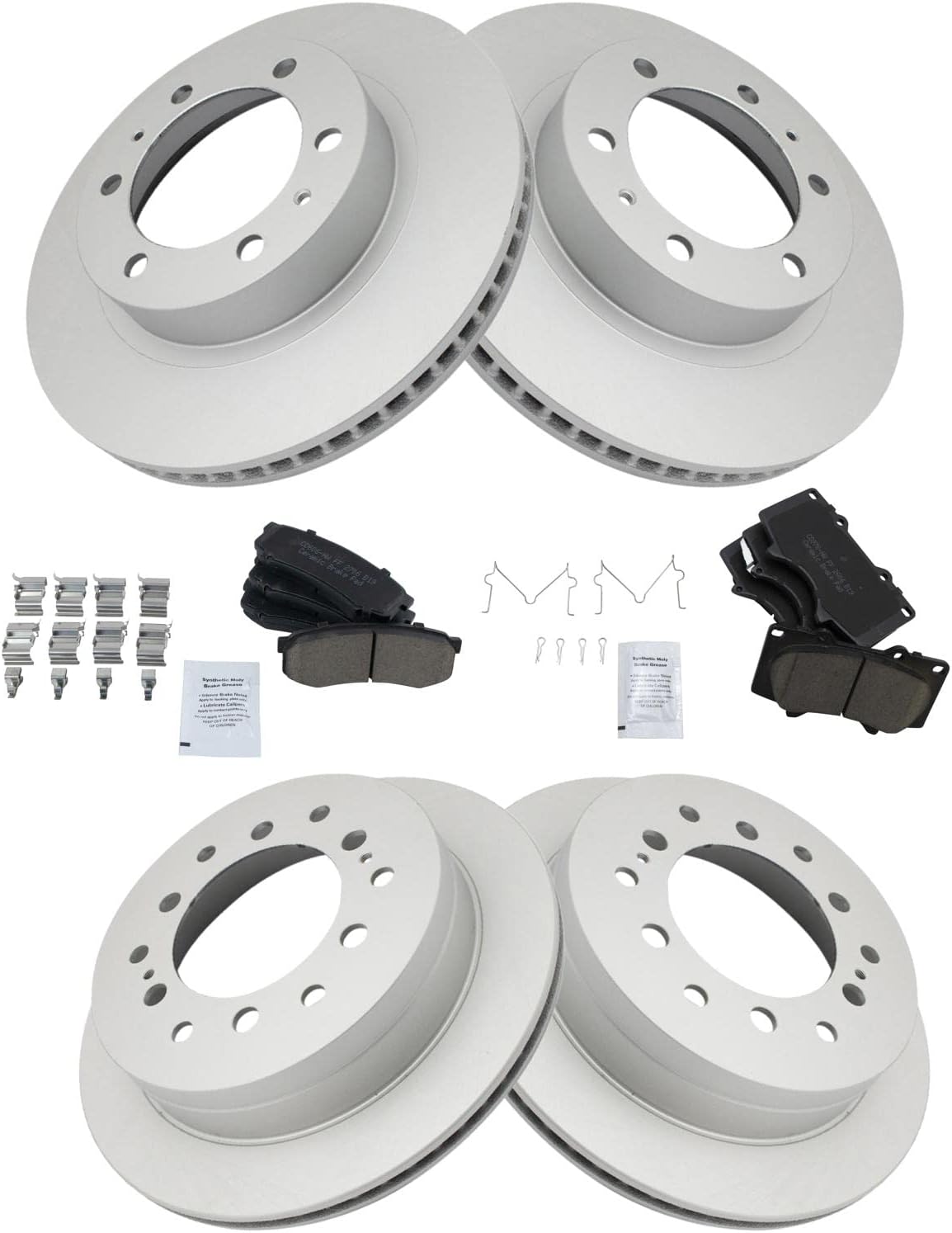 TRQ Brake Pad & Rotor Kit for 2003-2009 Toyota 4Runner & FJ Cruiser