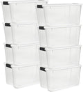 Sterilite 8 Pack Ultra Latching Box 70 Quart - Durable Stackable