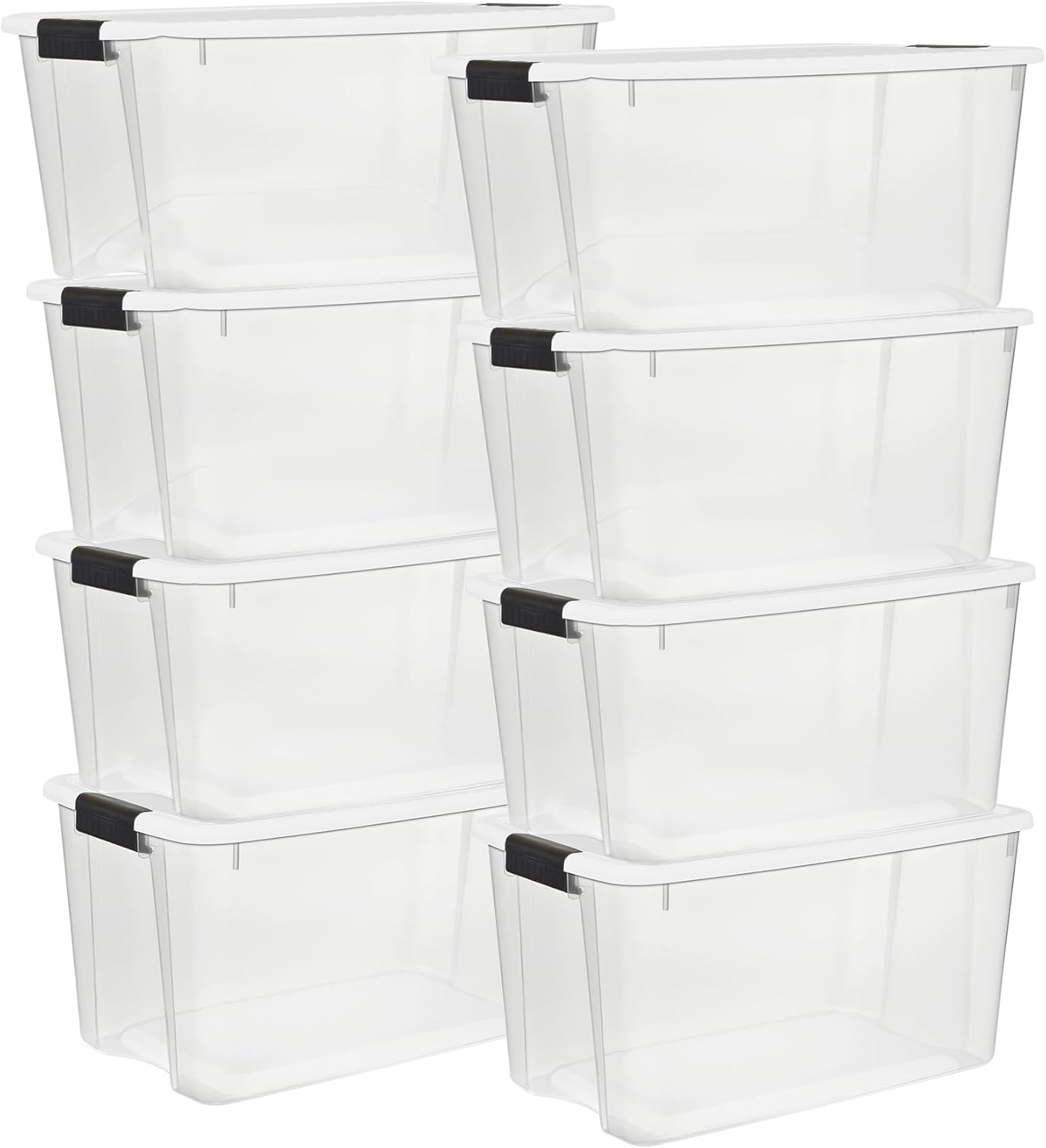 Sterilite 8 Pack Ultra Latching Box for Heavy-Duty Storage