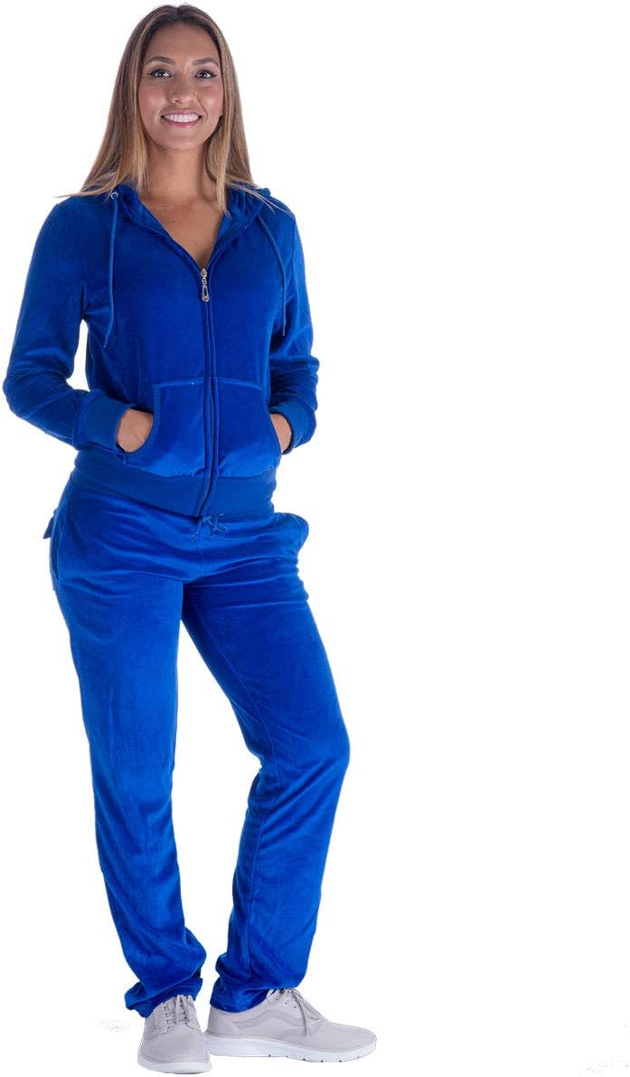 Facitisu Tracksuit for Women: Velour Jogging Set for Comfort