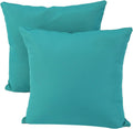 Outdoor Pillows Waterproof Set of 2, 18 x 18 inch Peocock Blue