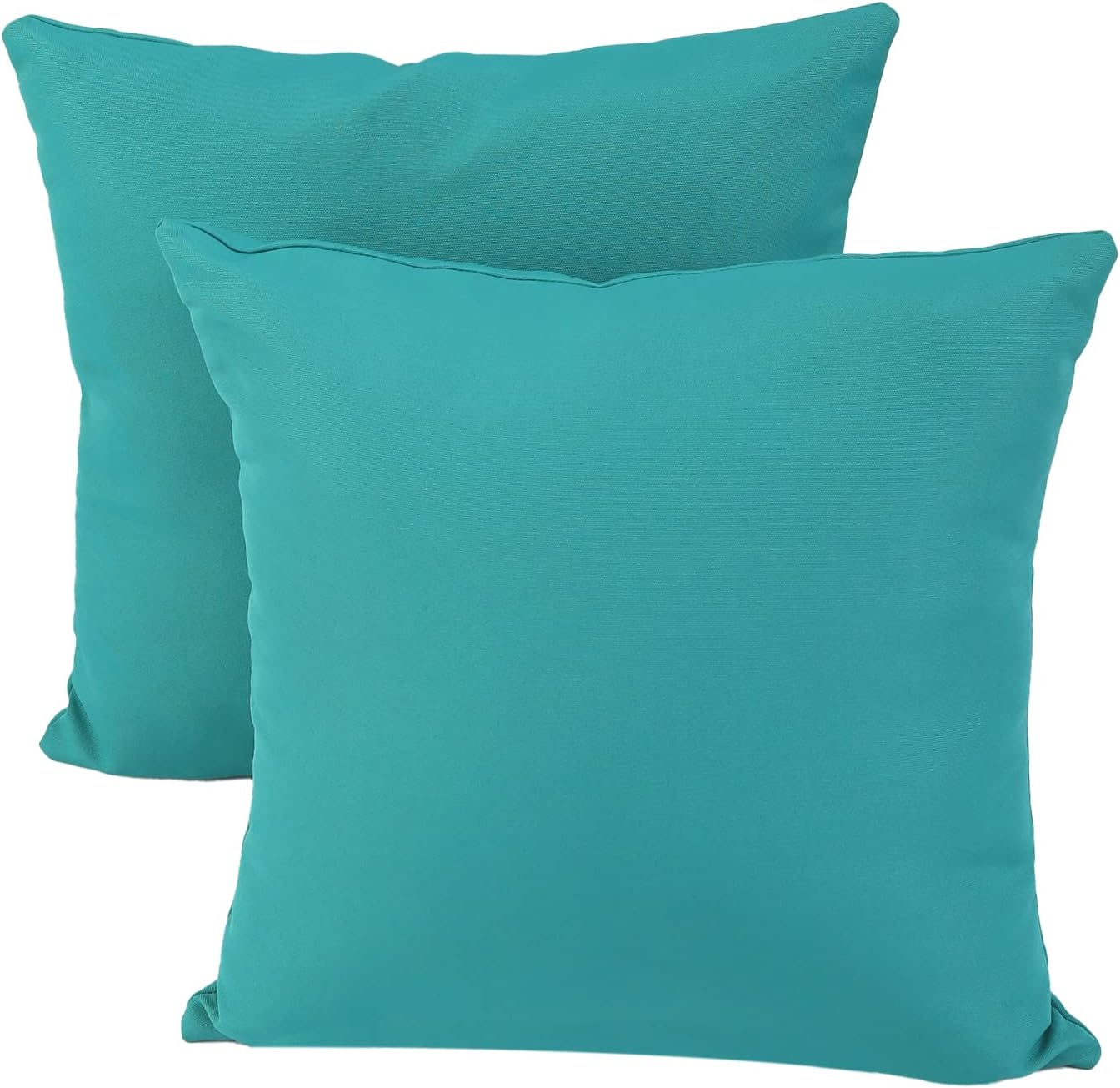 Outdoor Pillows Waterproof Set of 2, 18 x 18 inch Peocock Blue