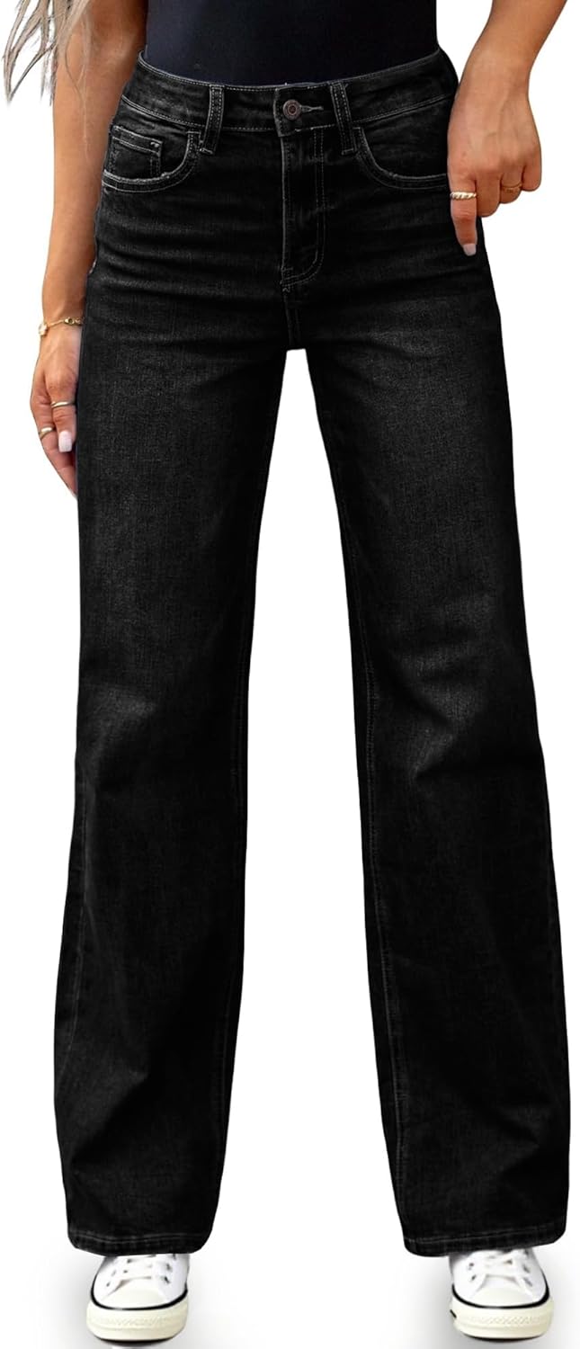 Women's High Waisted Straight Leg Jeans for Trendy Style