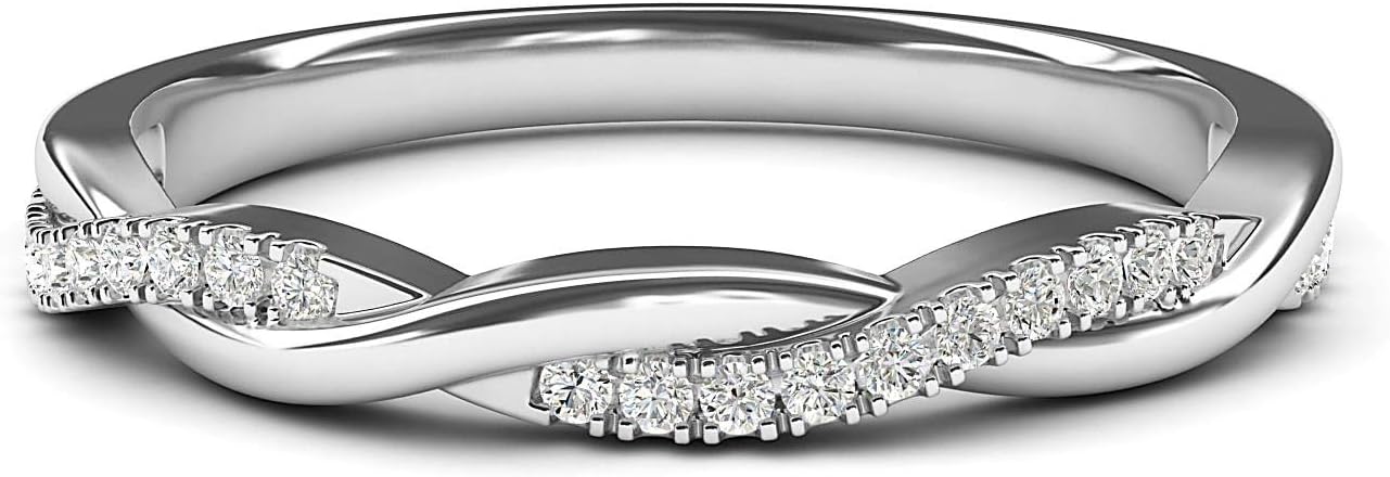 Sterling Silver 2.5mm Petite Twisted Vine Moissanite Ring