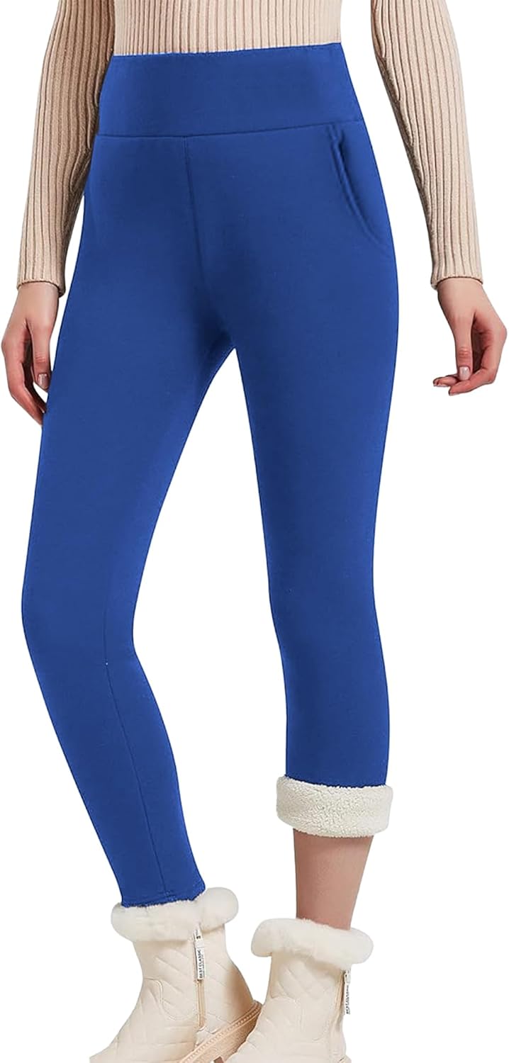 Hixiaohe Women's Casual Sherpa Fleece Lined Warm Leggings