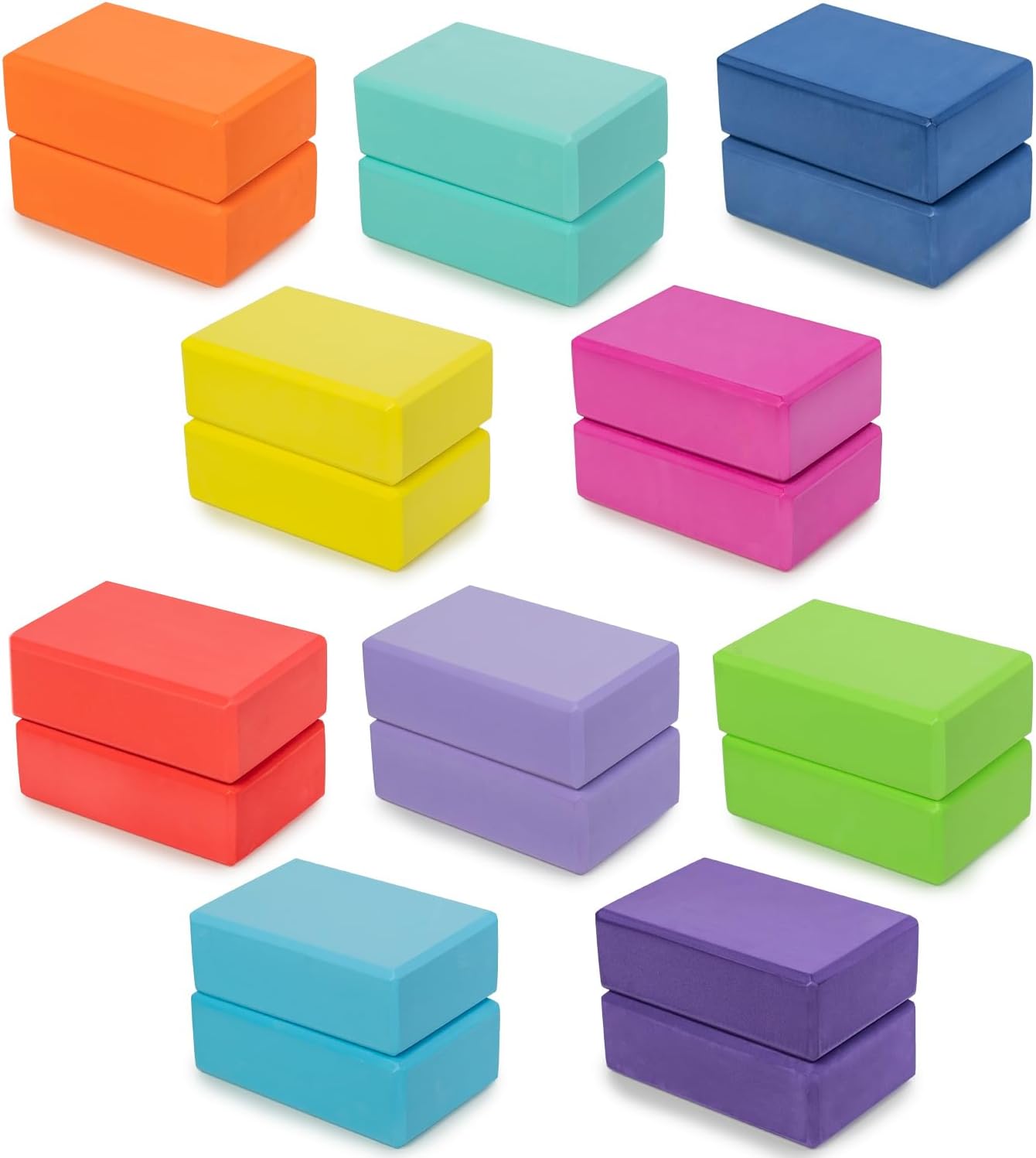 UPWARD FIT: Firm & Supportive 3 Yoga Blocks - Bulk Pack of 20 for Stretching & Pilates