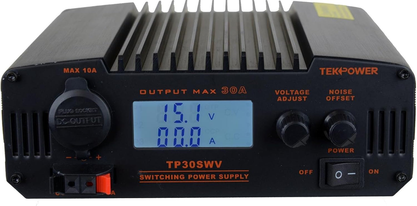 TekPower TP30SWV 30 Amp DC Power Supply for Ham and CB Radios