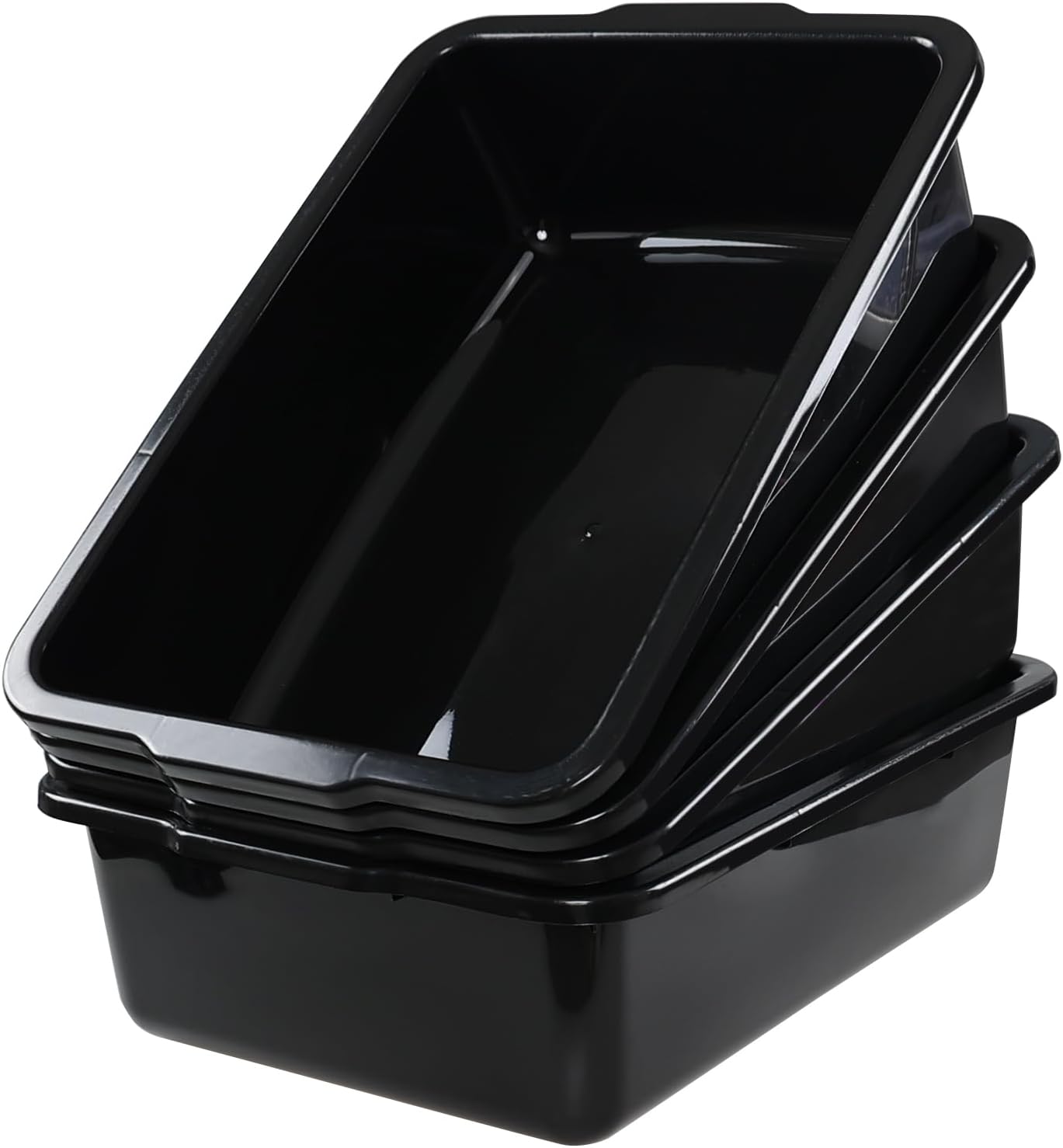 Taysisiter 35 L Black Food Serving Bus Tub Set of 4 Durable Totes