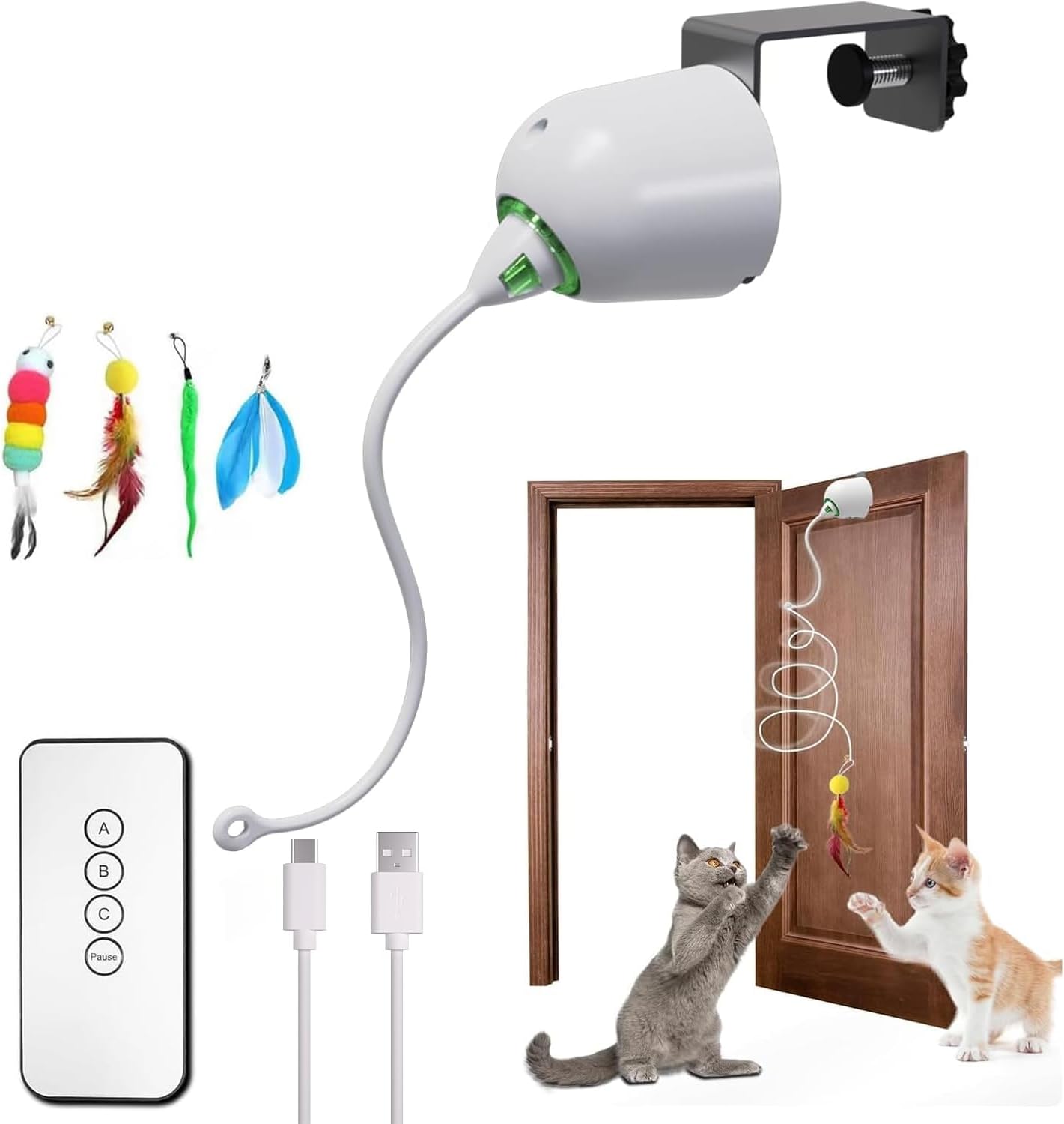 Interactive Cat Toys for Indoor Fun with Feather Accessories