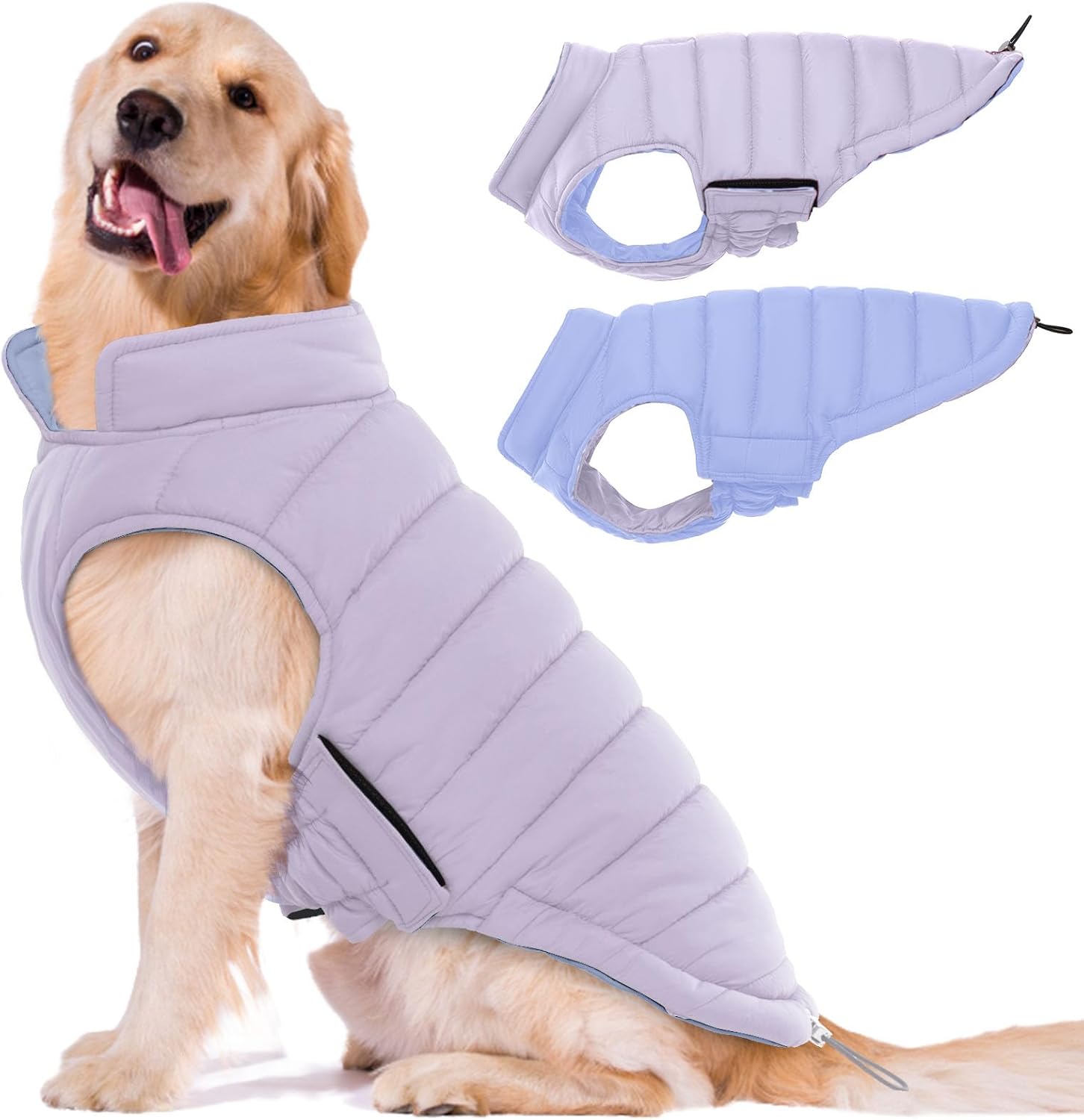 Lelepet Reversible Dog Coat for Large Dogs - Warm & Stylish