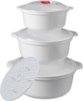 POYIPI 3-Piece Microwave Bowl Set: Easy Storage & BPA-Free