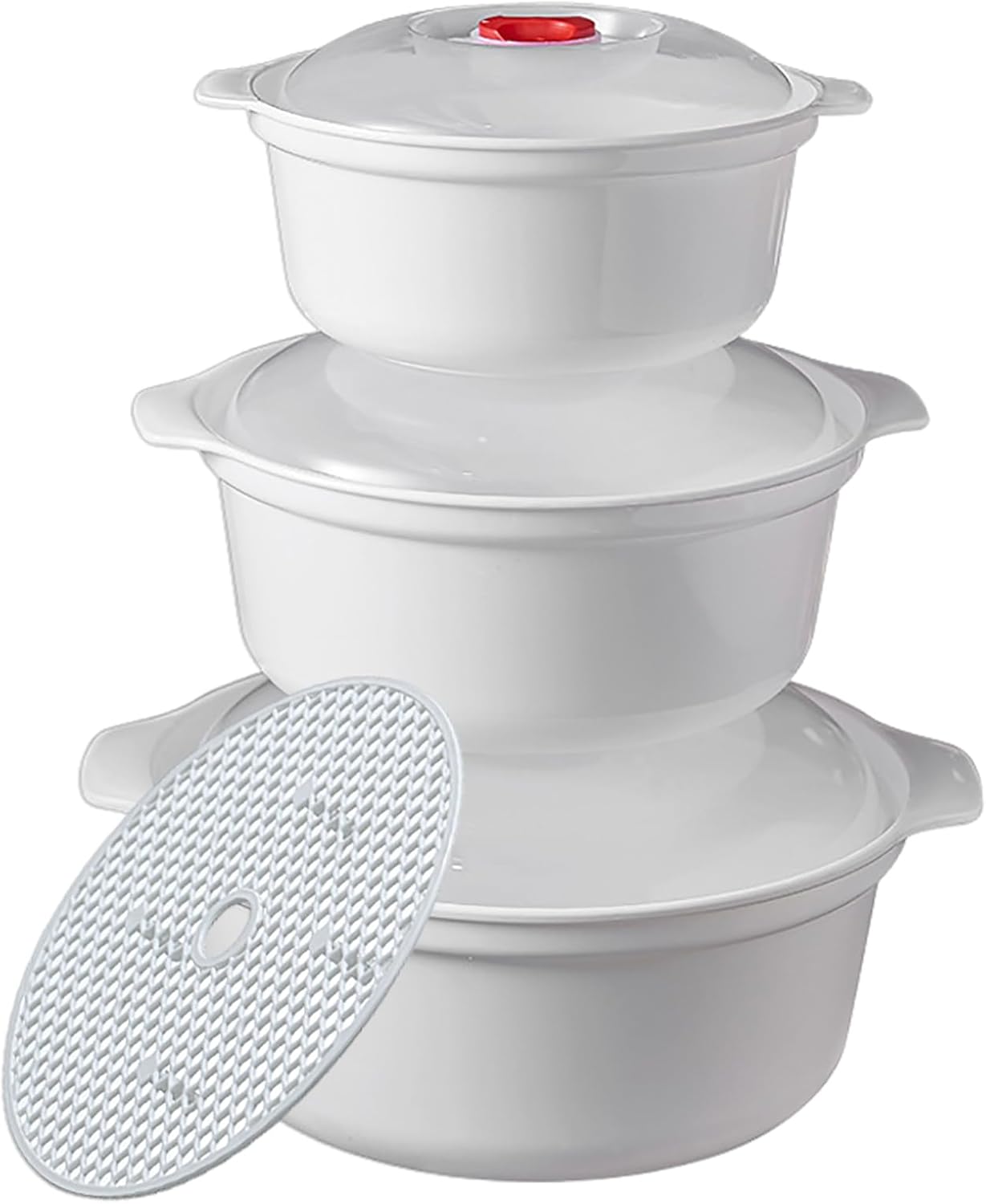 POYIPI 3-Piece Microwave Bowl Set: Easy Storage & BPA-Free