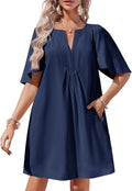 Wenrine Womens Flutter Short Sleeve Mini Dress - Flowy Summer Fit