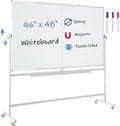 Large Magnetic Mobile Whiteboard 96in x 48in - Rolling Double-Sided