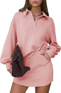 EXLURA Women Two Piece Sets 2025 Casual Polo Sweatshirt Skorts Top