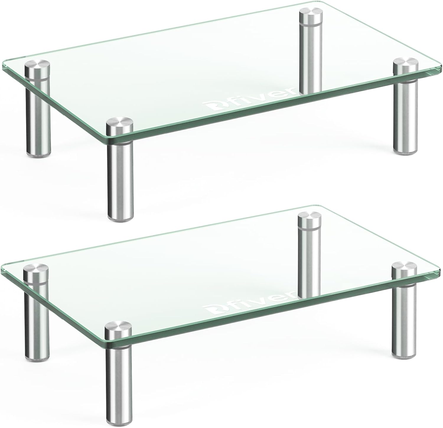 Rfiver Dual Glass Monitor Stand Riser for Ergonomic Viewing