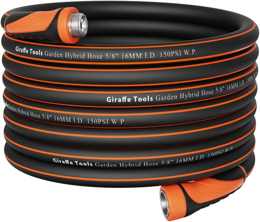 100ft Giraffe Tools Hybrid Garden Hose: Heavy Duty & Flexible