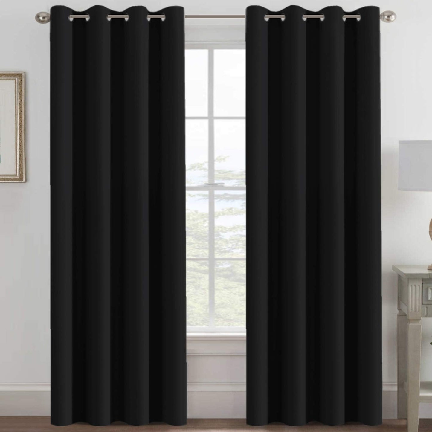 Jet Black 96 100% Blackout Curtains