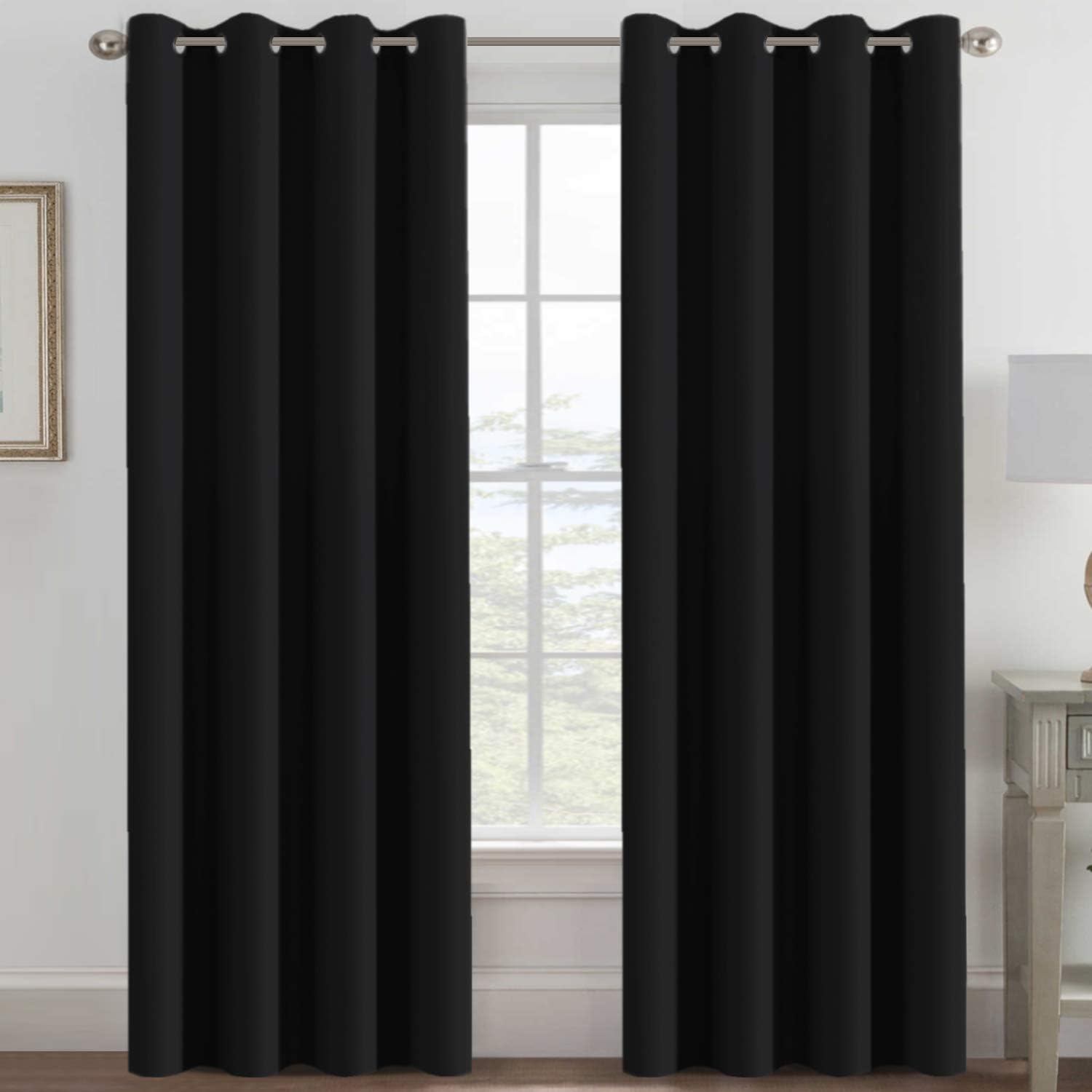 Jet Black 96 100% Blackout Curtains