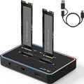 M.2 Duplicator Cloner Dual-Bay USB C to NVMe SATA Dock - Fast Clone